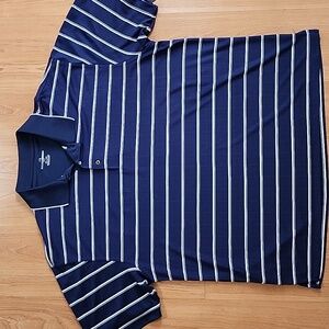 Grand Slam Striped Short Sleeve Golf Polo New With Tags